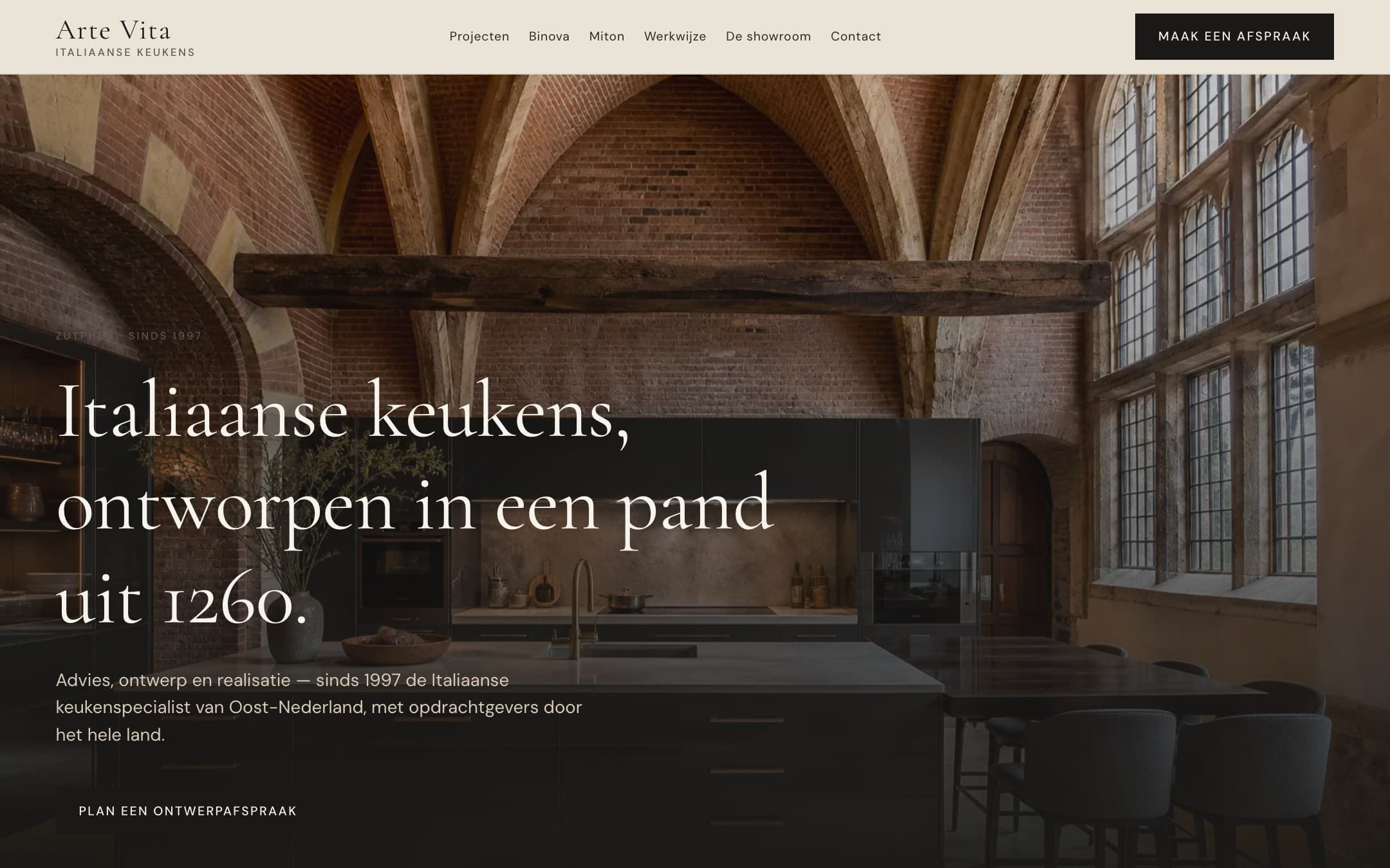 Website van Arte Vita